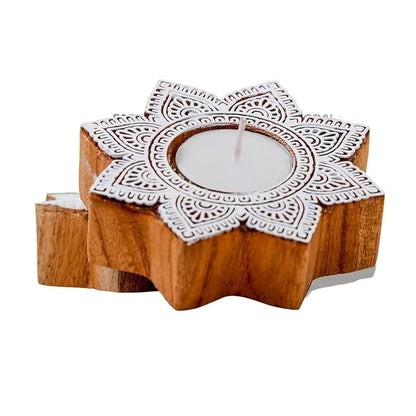 Wooden Block Tealight Holder