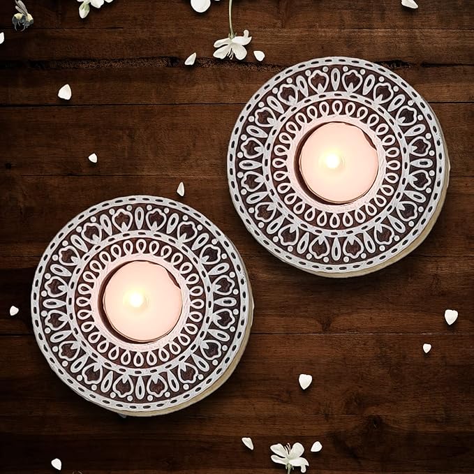 Wooden Block Tealight Holder