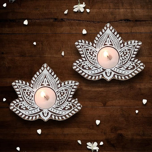 Wooden Block Tealight Holder