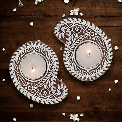 Wooden Block Tealight Holder