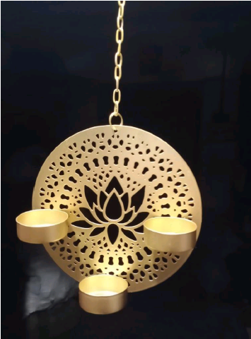 Lotus Cutout Round Tealight Holder